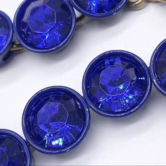 J. Crew Royal Blue Brulee Crystal Necklace - Picture 4 of 6